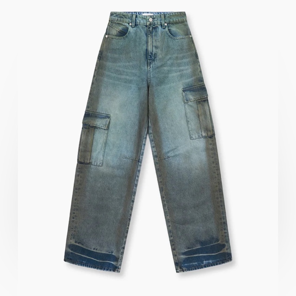 NWT RtA Wide-Leg Cargo Jeans Sz 27 - Picture 3 of 16